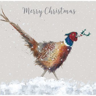 Wrendale-Luxury-boxed-Christmas-cards-luxe-Kerstkaarten-enveloppen-box/8-CHRISTMAS_COLOURS-Pheasant-Fazant-LXB004