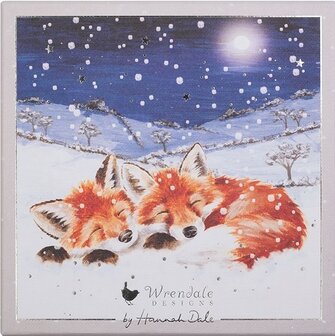 Wrendale-Luxury-boxed-Christmas-cards-luxe-Kerstkaarten-enveloppen-box/8-FOXES_IN_THE_SNOW-vosjes-sneeuw-LXB013