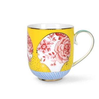 Pip-Studio-ROYAL-Yellow-mug-Large-beker-325ml-bloemen-51002074