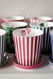 Pip-Studio-ROYAL-STRIPES-Dark-Pink-set-beker-theetipje-gestreept-donker-roze-51.002.422