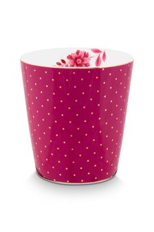 PIP-Studio-mug-without-ear-handle-ROYAL-DOTS-gold-dark-pink-beker-donker_roze-51.002.424