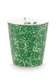 PIP-Studio-ROYAL-FLOWER-Green-mug-gold-gebloemd-set-beker-theetipje-gestreept-groen-51.002.433