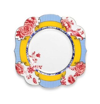 Pip-Studio-ontbijtbord-plate-ROYAL-Multi-23.5cm-color-rand-roze-bloemen-51.001.095