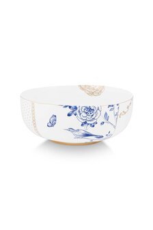Pip-Studio-kom-schaal-bowl-ROYAL-WHITE-wit-porselein-bloemen-goud-blauw-51.003.063