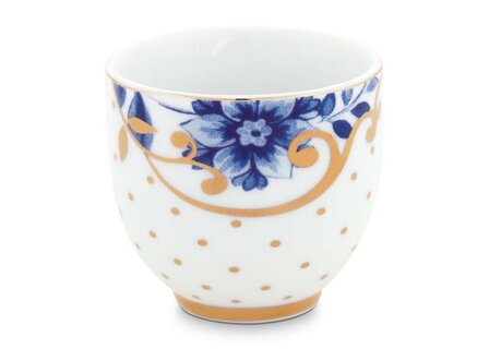 Pip-Studio-Egg-Cup-ROYAL-WHITE-wit-porselein-goudkleurige-stippen-blauw-bloem-51011020
