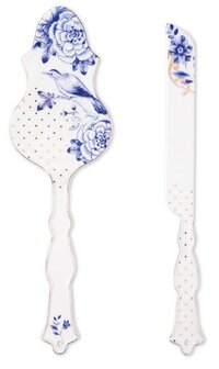 PIP_Studio-set/2-Cake_server-and-Cake_knife-ROYAL_WHITE-porselein-taartschep-taartmes-wit-goud-blauw-51.061.002