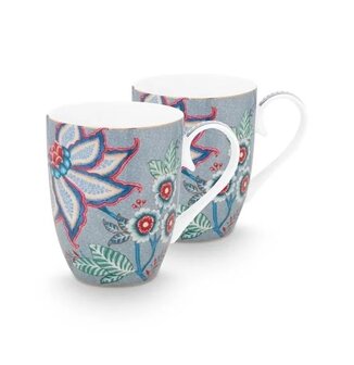 PIP-Studio-giftset-2-Large-mugs-ORIENTAL-FLOWER-FESTIVAL-set-bekers-350ml-blauw-51.002.313