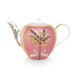 Pip-Studio-theepot-LA_MAJORELLE-Pink-1650ml-porselein-roze-goudkleurig-bloemen-51.005.064