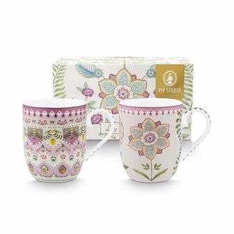 PIP-Studio-giftset-LILY_&amp;_LOTUS-2-mugs-lila-bloemen-rand-145ml-51.002.481