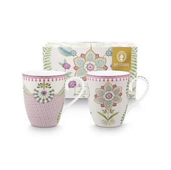 PIP-Studio-giftset-LILY_&amp;_LOTUS-2-large-mugs-lila-bloemen-350ml-51.002.482