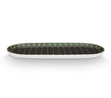 Pip-Studio-Plate-Tray-BERRY-BLUES-Clover-Green-motief-groen-ovaal-25x12cm-51.018.162