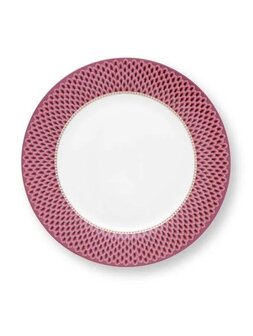 PIP_Studio-Plate-dinerbord-FLOWER-FESTIVAL-SCALLOP-Dark Pink-26.5cm-donker-roze-goud-rand-51.001.296