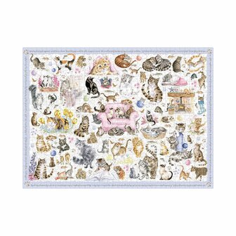 Wrendale-Designs-Luxury-boxed-Jigsaw-puzzle-1000_pcs-FELINE-FRIENDS-kattenrassen-PUZZLE007