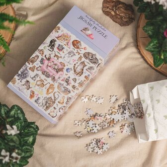 Wrendale-Designs-Luxury-boxed-Jigsaw-puzzle-1000_pcs-FELINE-FRIENDS-kattenrassen-PUZZLE007