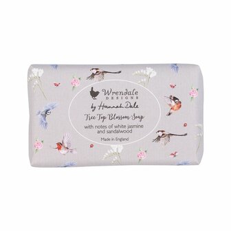 Wrendale_Designs-soap-bar-zeep-190gr-TREE-TOP-vogels-bloemen-geur-jasmijn-sandelhout-zilvergrijs-papier-soap005