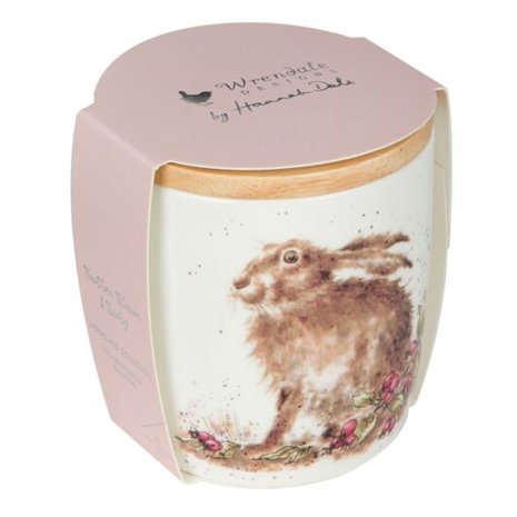 Wrendale-geurkaars-big-deksel-hout-fragranced_candle-ceramic-wood-Hedgerow-Hawthorn-Blossom_&_Rosehip-pink-Hare-haas-65bhrs