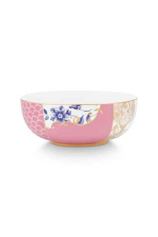 Pip-Studio-kom-bowl-ROYAL-12.5cm-roze-wit-goud-kleine-blauwe-bloemen-