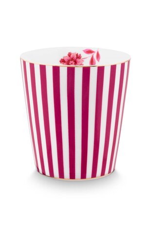 Pip-Studio-ROYAL-STRIPES-Dark-Pink-beker-gestreept-donker-roze-51.002.