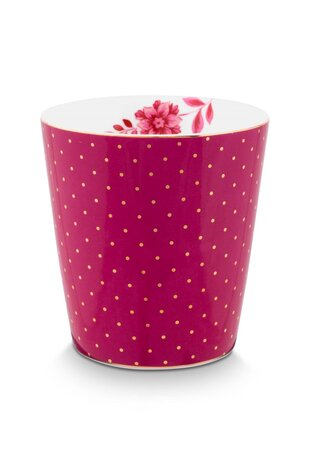 PIP-Studio-mug-without-ear-handle-ROYAL-DOTS-gold-dark-pink-beker-donker_roze-51.002.424