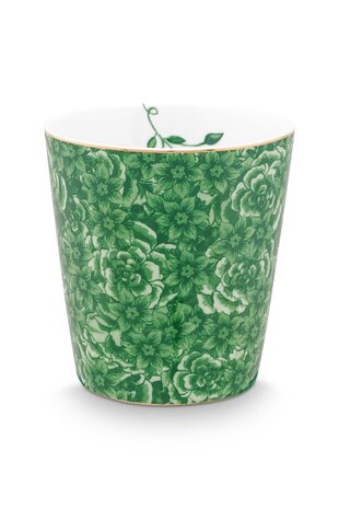 PIP-Studio-ROYAL-FLOWER-Green-mug-gold-gebloemd-set-beker-theetipje-gestreept-groen-51.002.433