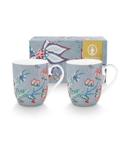 PIP-Studio-giftset-ORIENTAL-FLOWER-FESTIVAL-2-mugs-145ml-blauw-51.002.312