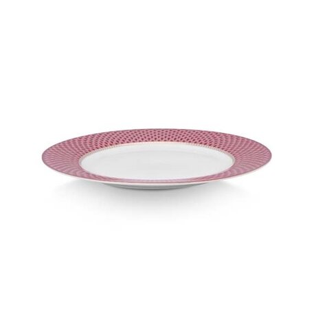 PIP_Studio-Plate-dinerbord-FLOWER-FESTIVAL-SCALLOP-Dark Pink-26.5cm-donker-roze-goud-rand-51.001.296
