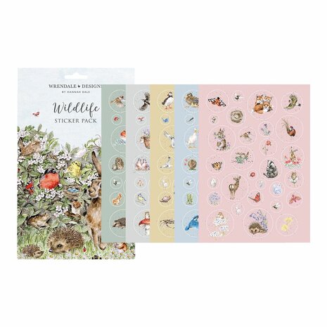 Wrendale-Designs-envelope-met-5_stikkervellen-NATURE-STICKER-SET-stikkerset-5_vellen-design-Hannah_Dale-NSTICK001-