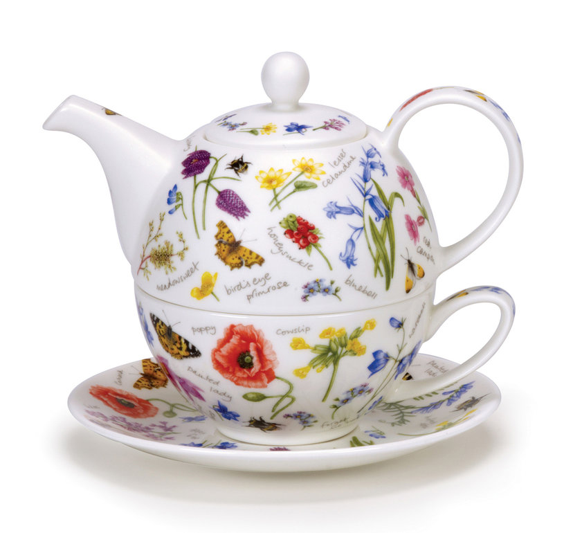 Dunoon fine bone China Tea for One in 15 verschillende decors
