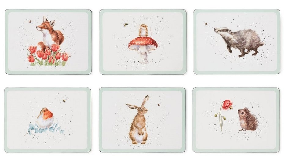 Pimpernel placemats Small s/6 WRENDALE BEE bosdieren met de bij by