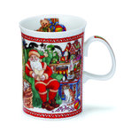 Dunoon-kerstbeker-2010-CHRISTMAS-MUG-Devon-Santa-Kerstman-stoel-cadeau's-geschenken-kinderen-Sue Scullard-