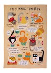 Ulster Weavers-katoenen-theedoek-I'M_SLIMMING_TOMORROW-Cats-katten-lekkernij-48x75cm-022IST