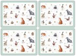 Pimpernel-Portmeirion-placemats-kunststof-kurk-set/4-Wrendale-bosdieren
