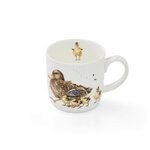 Royal-Worcester-Portmeirion-beker-mok-mug-ROOM_FOR_A_SMALL_ONE-Wrendale-serie-bosdieren-MOEDER_EEND-KUIKENS-jonge-eendjes-desig