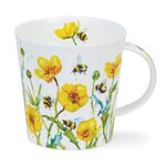DUNOON-Cairngorm-XL-beker-mok-mug-BUSY_BEES-yellow-Buttercup-Boterbloem-bijen-geel-480ml-design-Harrison_Ripley