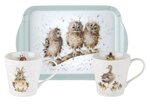 Portmeirion-Wrendale-Designs-2bekers-tray-set-DUCK_&_RABBIT-eend-kuikens-konijn-uiltjes-X0011658739