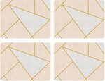 Pimpernel-placemats-Large-kunststof-kurk-set/4-URBAN_CHIC-40x30cm-grafische-vormen-roze-grijs-goud