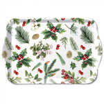 Ambiente-kunststof-dienblad-scatter-tray-small-WINTER-GREENERY-Kerstgroen-takken-bessen-mistletoe-13x21cm-33716495
