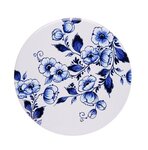 Heinen Delftsblauw gekleurde-porseleinen-onderzetter-18cm-rond-kurk-BLUE-FLOWERS-Delftsblauw-bloemen-bloesem-D3202