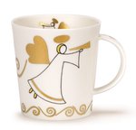 Kerstbeker-Dunoon-kerst-winter-WHITE-CHRISTMAS-XMAS-ANGEL-Engel-wit-goud-LOMOND-320ml.