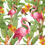 Papieren-servetten-Ambiente-roze-FLAMINGO'S-exotische-planten-lunch-diner-33x33cm