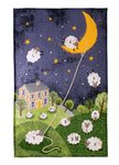 Ulster Weavers-linnen-theedoek-THE WOOLY WAY-weiland-schapen-tellen-maan-nacht-48x75cm