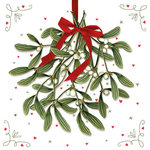 Papieren-servetten-Ambiente-p/20-Kerst-MISTLETOE-Kersttak-rode-strik-25x25cm-32510575
