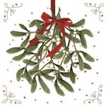 Papieren-servetten-Ambiente-p/20-Kerst-MISTLETOE-with-bow-Kersttak-rode-strik-33x33cm-lunch-diner-33310575