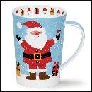 DUNOON-XL-mug-beker-Tasse-fbC-Argyll-500ml-SNOW FLURRY-SANTA-vrolijke-Kerstman-design-Kate Mawdsley