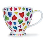 Dunoon-beker-mok-mug-Skye-WARM HEARTS-gekleurde harten