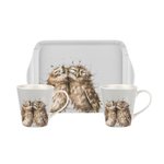 Pimpernel-WRENDALE-OWL-blauw-Uil-Mug & Tray-set-designs-by-Hannah Dale-X0011658893