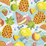 Papieren servet cocktail TROPICAL FRUITS p/20 25x25cm Tropisch fruit Papieren servet cocktail TROPICAL FRUITS p/20 25x25cm Tropisch fruit