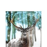 Papieren servetten AB 25x25cm p/20 WINTER DEER Hert sneeuw