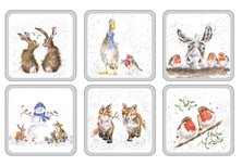 WRENDALE XMAS Animals Onderzetters s/6 Kerst dieren WRENDALE XMAS Animals Onderzetters s/6 Kerst dieren