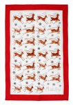UW Linnen Theedoek design MF REINDEER Rendier met bellen